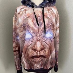 Sykadelic Dreams Osiris Pullover Hoodie Top~M